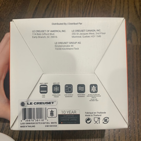 New Le Creuset Heart Decal Mini Round Cocotte Stoneware 10cm - Picture 7 of 7
